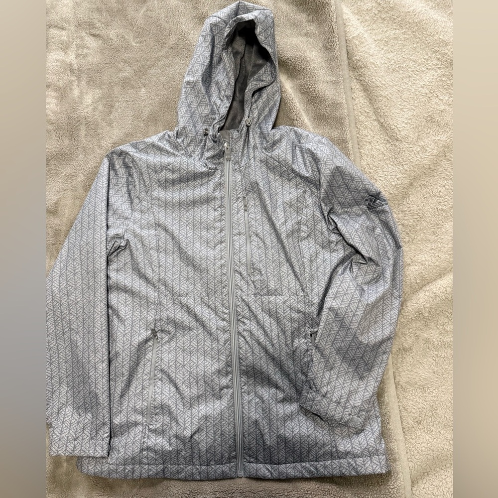 Women’s Hooded Lightweight Jacket - Gray Pattern